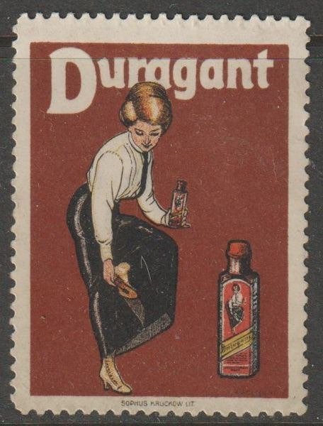 Duitsland sluitzegel reclame Duragant schoenverzorging, Ophalen of Verzenden, Duitse Keizerrijk, Postfris