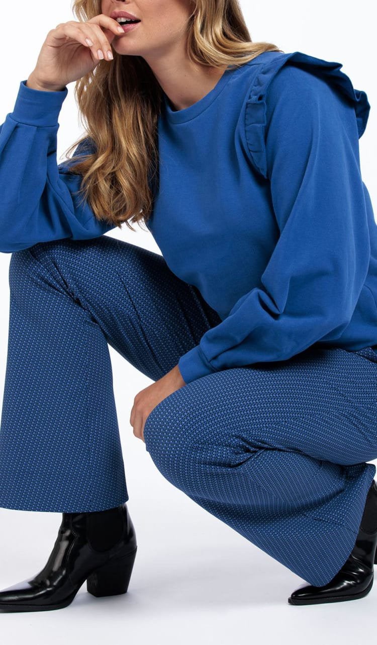 Studio anneloes flair graphic broek L night blue, Blauw, Maat 42/44 (L), Ophalen of Verzenden, Zo goed als nieuw