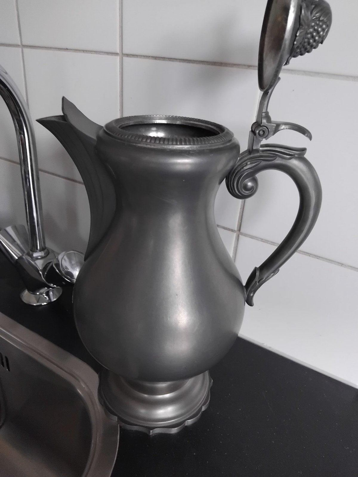 2 Tinnen kannen Hollands t product.merk CK, Antiek en Kunst, Antiek | Tin, Ophalen of Verzenden