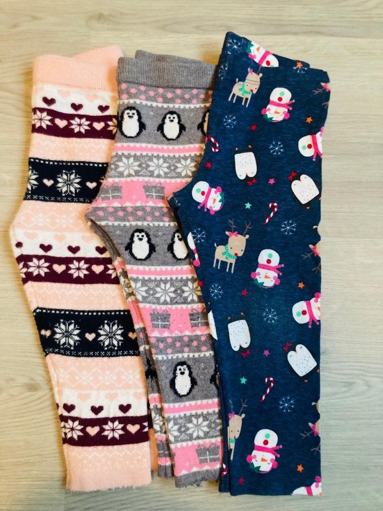 Meisjes winter leggings pakket maat 86–92 (1.5–2 jaar) kerst, Ophalen of Verzenden, Gebruikt, Maat 92