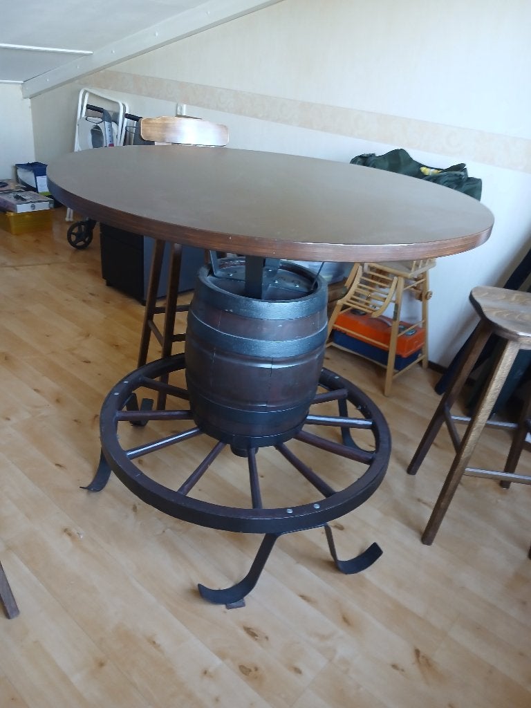 Antieke Wijnvat Statafel (ca. 1800, Ø120cm), Ophalen, Zo goed als nieuw