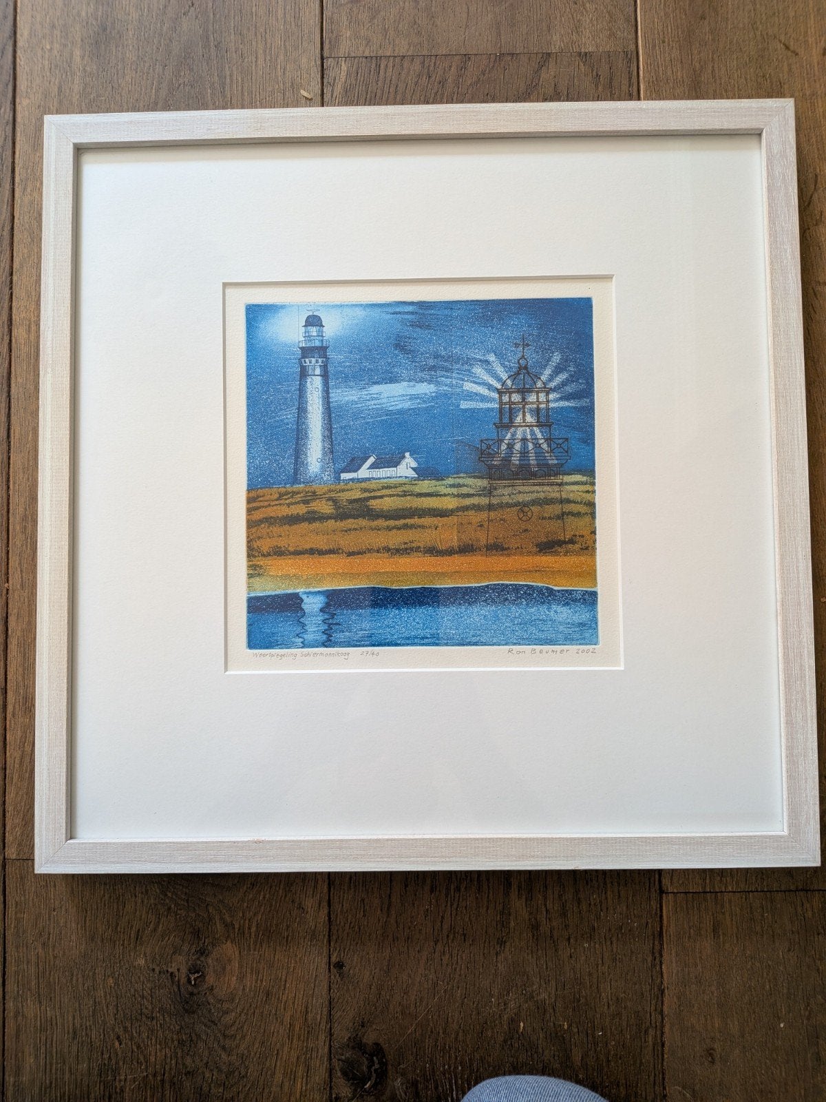Originele ets Ron Beumer – "Weerspiegeling Schiermonnikoog", Antiek en Kunst, Kunst | Litho's en Zeefdrukken, Ophalen
