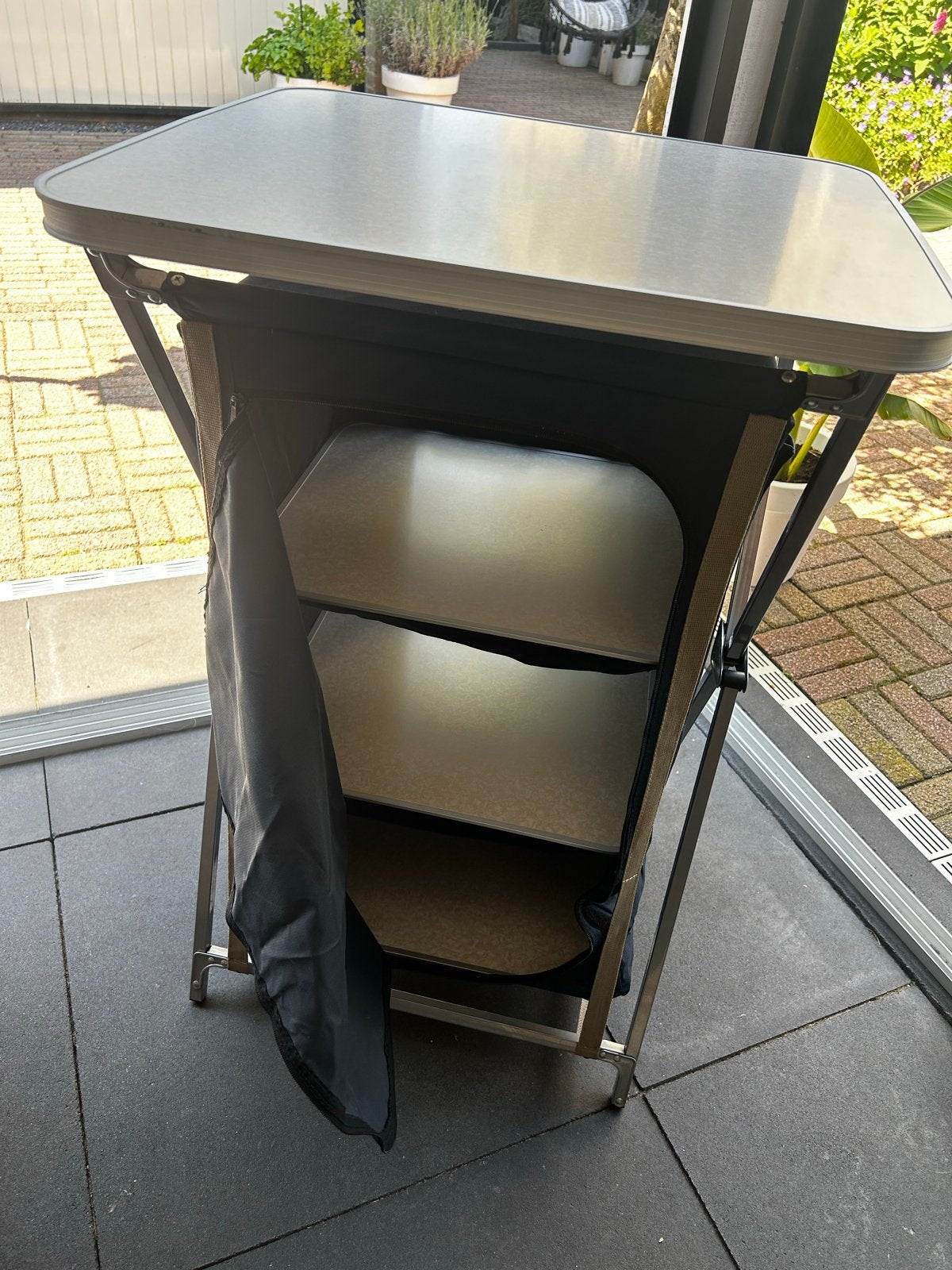 Obelink Campingkastje - Blauw Opvouwbaar Keukenkastje, Ophalen of Verzenden, Gebruikt