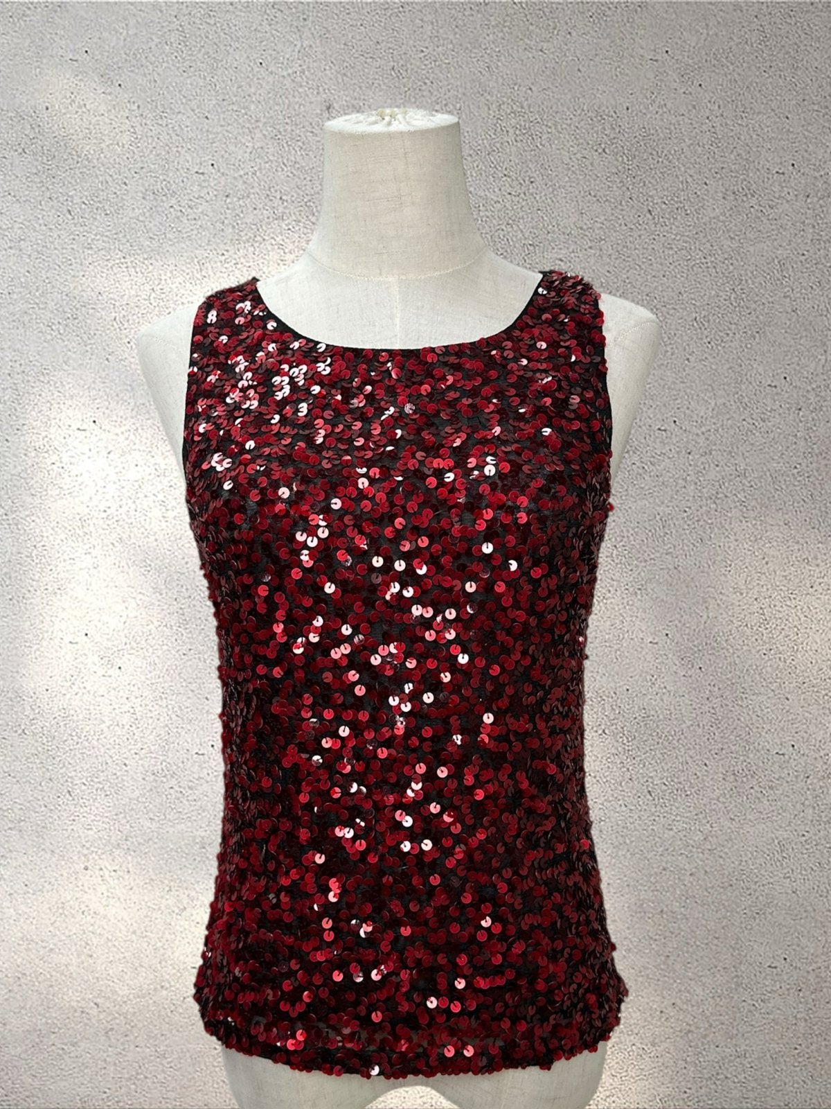 Vera Mont rode pailletten top mouwloos maat 38/40 (M), Kleding | Dames, Tops, Zo goed als nieuw, Maat 38/40 (M), Rood, Zonder mouw