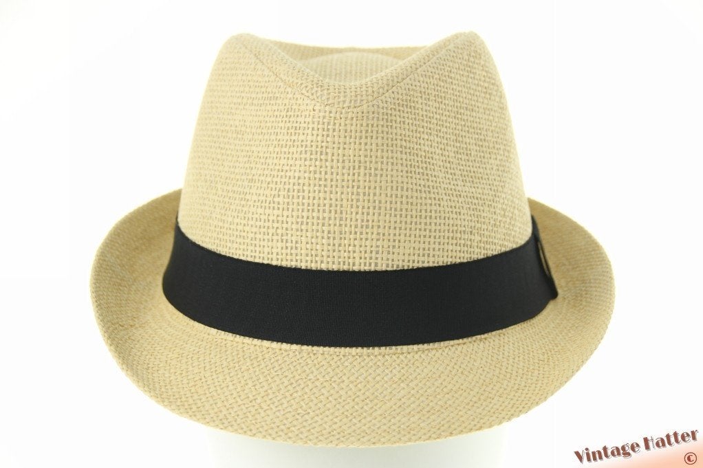 Trilby hoed geel beige gecoat papier 58, 59, 60 en 61 nieuw, Ophalen of Verzenden, Nieuw, 58 of 59 cm (L, 7¼ of ⅜ inch), Hoed