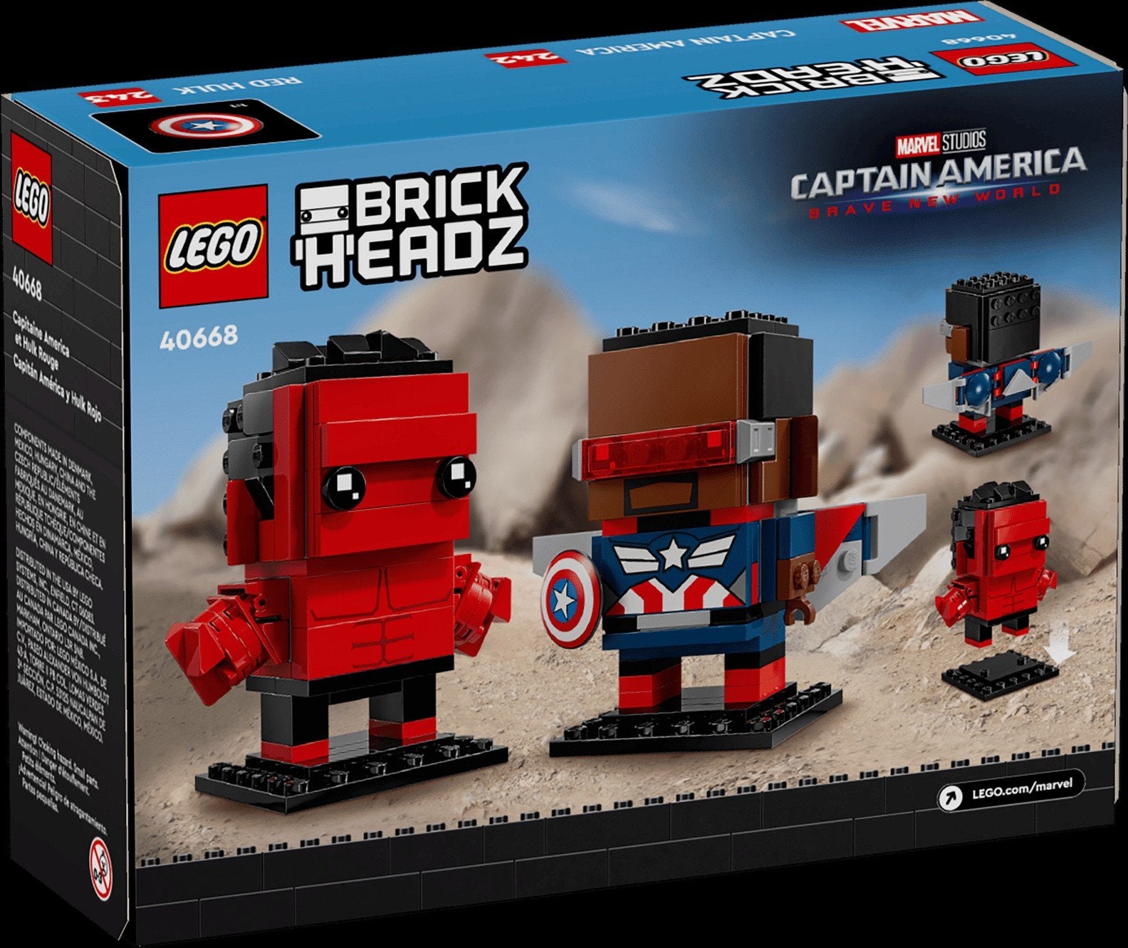 LEGO BrickHeadz 40668 Captain America & Red Hulk Nieuw, BrickHeadz, Lego, Nieuw, Ophalen of Verzenden