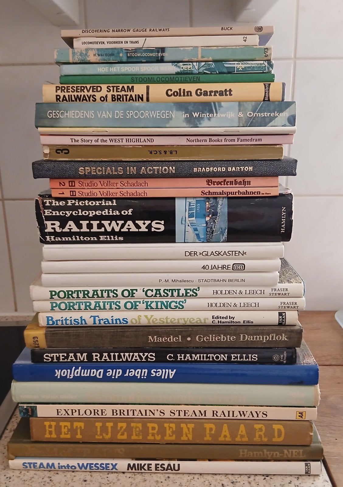 Collectie van 32 boeken over stoomtreinen (NL/EN/DE), Verzamelen, Ophalen, Gebruikt, Trein, Overige typen