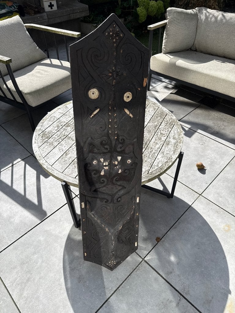 Schild uit Maleis Borneo, Bruin, 120 cm, Overige herkomsten, Ophalen