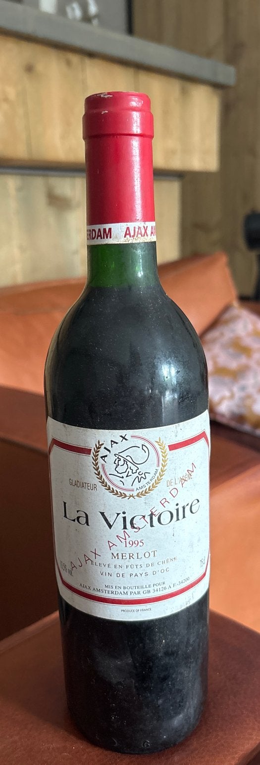 La Victoire Merlot  Ajax 1995 - Vintage Rode Wijn, Gebruikt, Frankrijk, Ophalen of Verzenden, Rode wijn