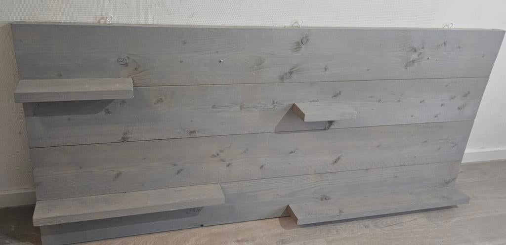 Wandbord 170x70 met plankjes - ideaal boven bed/bank, Ophalen, Gebruikt