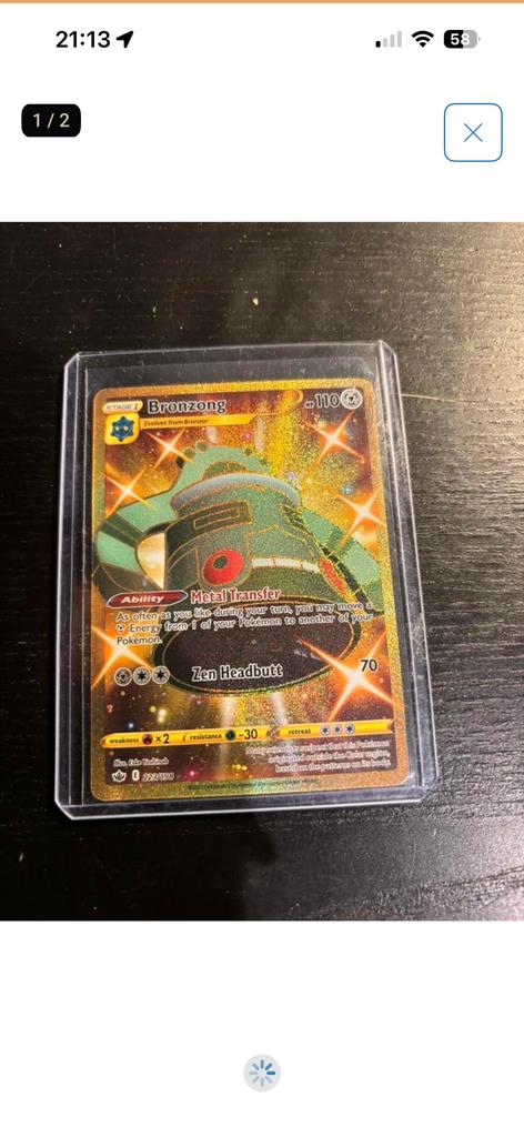 Pokémon Kaarten Gold Secret Rare Bronzong, Ophalen of Verzenden, Zo goed als nieuw