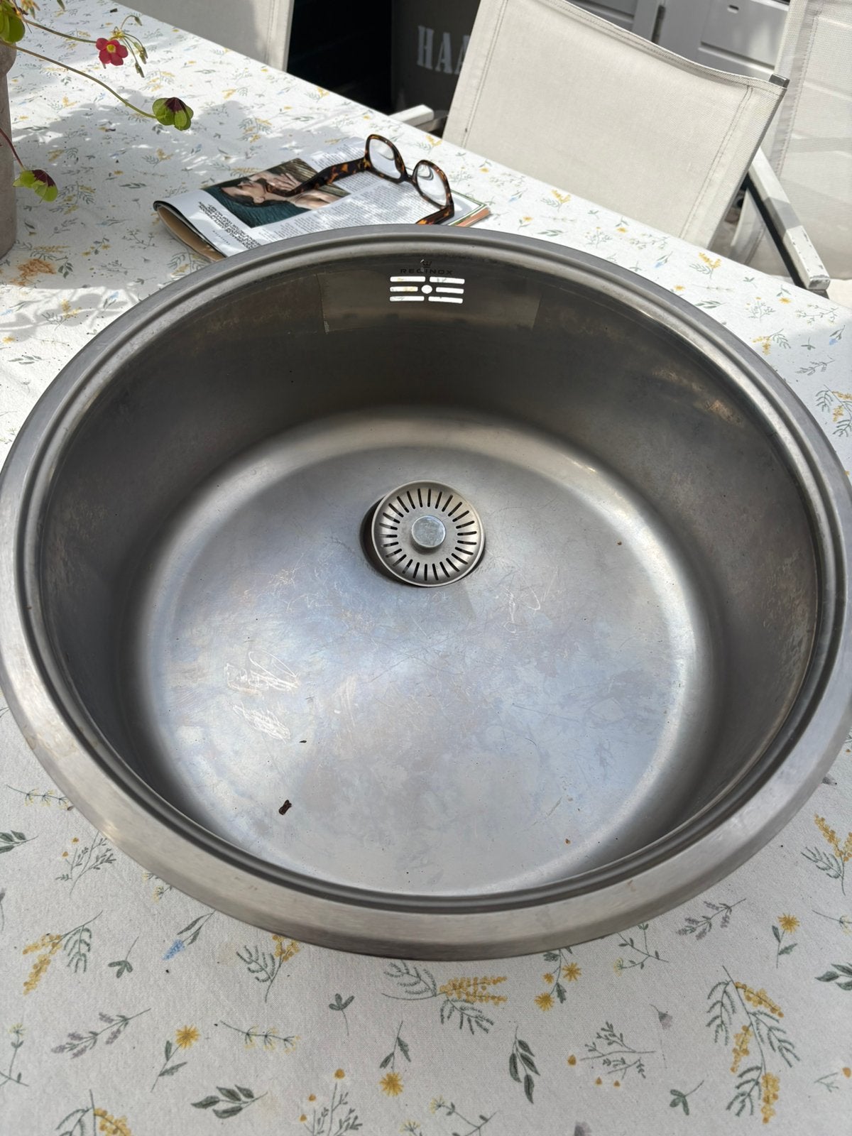 Ronde Spoelbak keuken, Zo goed als nieuw, Minder dan 100 cm, 25 tot 50 cm, Zilver
