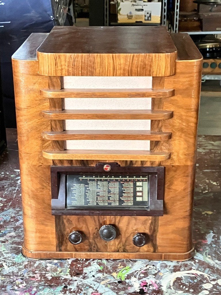 Philips 214A buizenradio Art Deco ca 1935.  6, Ophalen