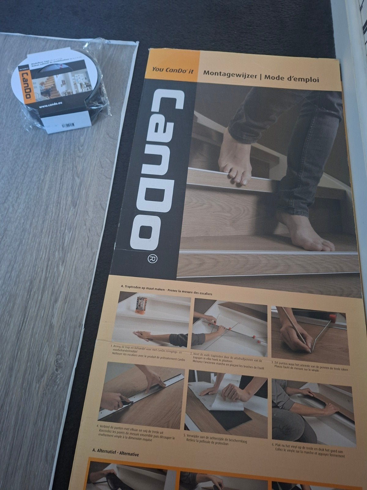CanDo Traprenovatie Laminaat - Lichtgrijs Houtnerf, Ophalen of Verzenden, Nieuw, Trap, Minder dan 2 meter