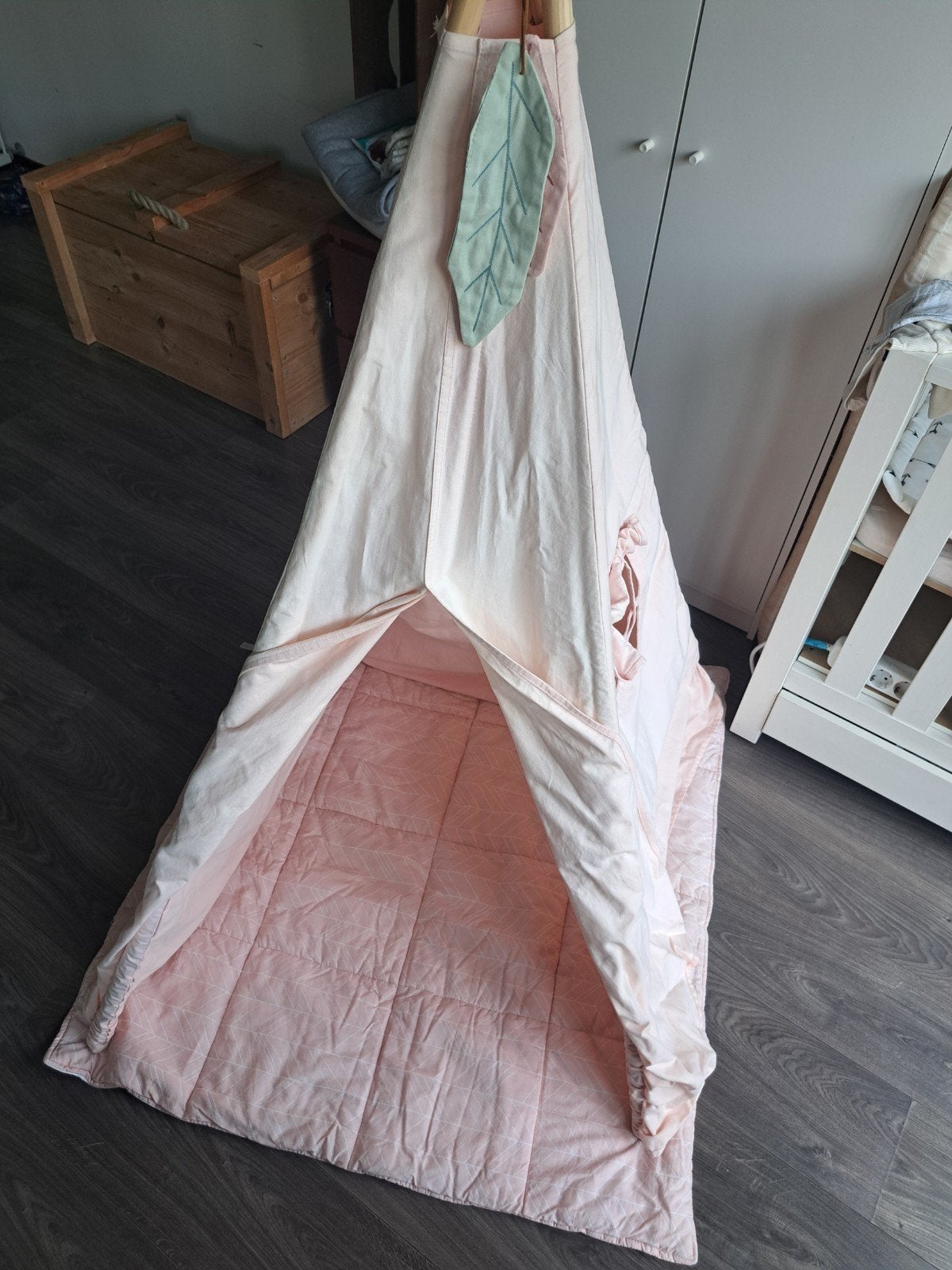 Little Dutch Tipi Tent met Speelmat en Vlaggetjes, Ophalen, Hout