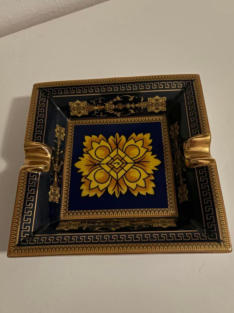 Vintage Asbak Blauw Goud Decoratief, Ophalen