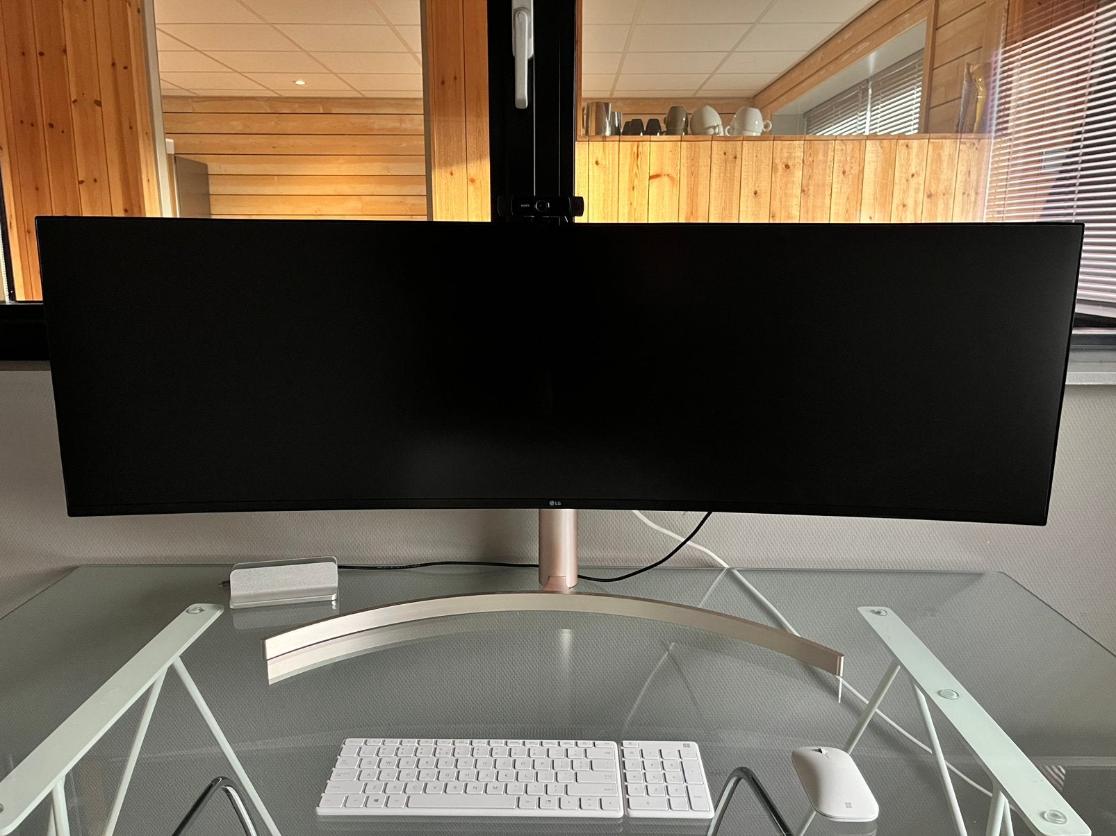 LG Ultrawide curved monitor - 49inch - wit/rosé - 49WL95C, Ophalen, Gebruikt, IPS, USB-C