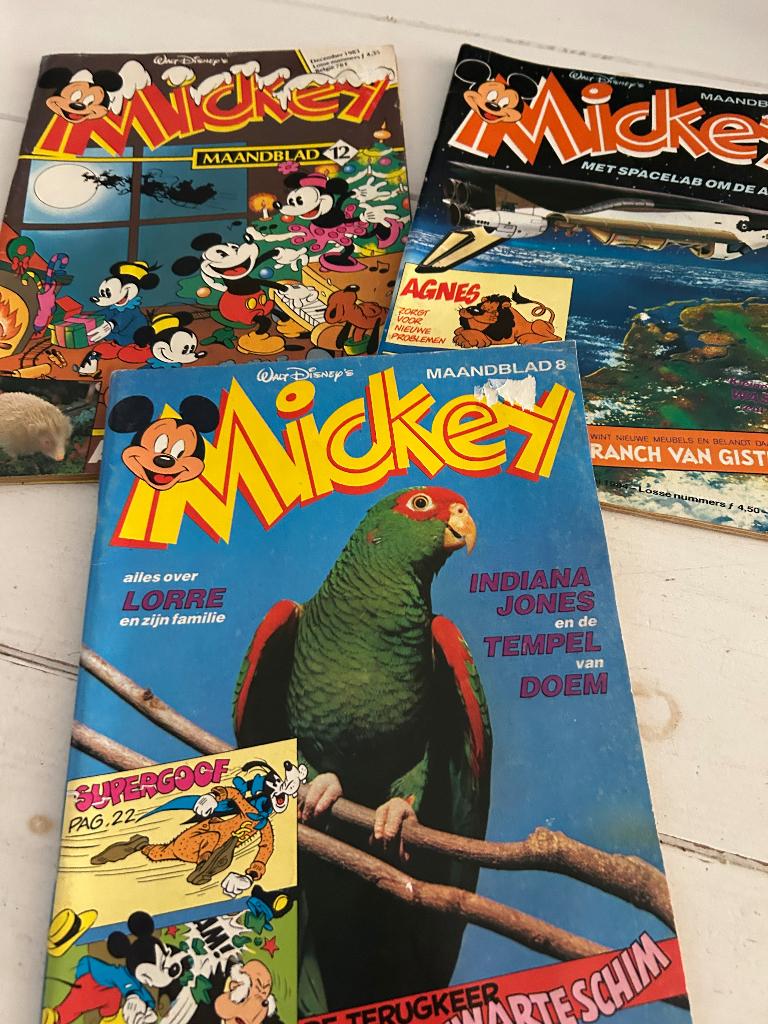 Tijdschriften mickey 80s met wargames, indiana jones, c64, Ophalen of Verzenden, Gelezen, Muziek, Film of Tv