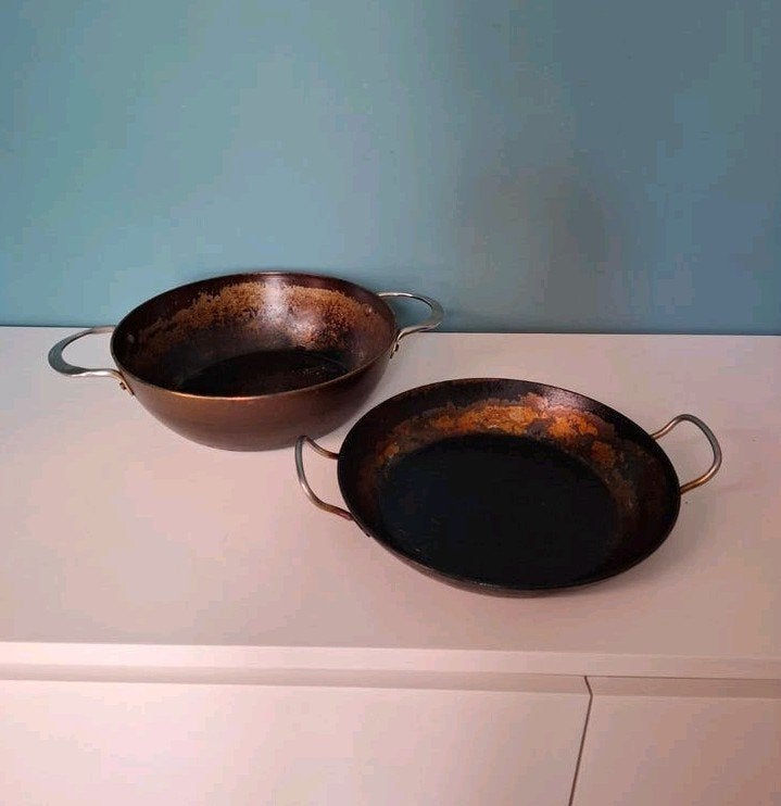 De Buyer - Mineral B - Koekenpan 28cm + Hapjespan 28cm, Overige materialen, Gebruikt, De Buyer, Met handvatten