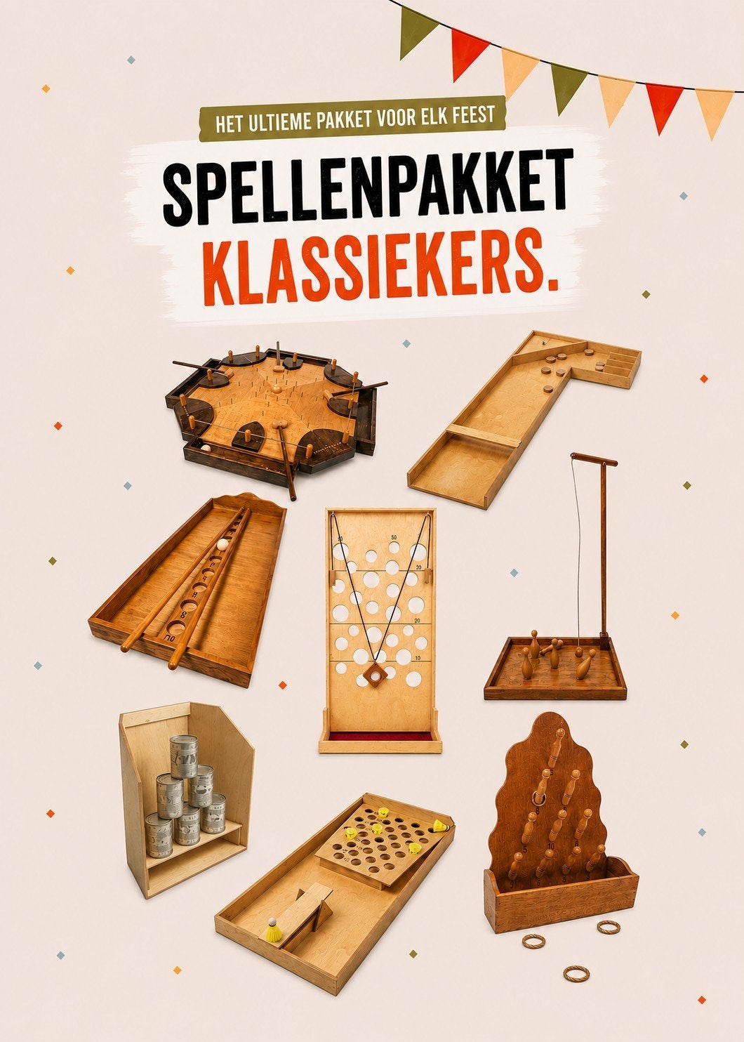 Spellenpakket Klassiekers - Oud Hollandse Spellen verhuur, Ophalen of Verzenden, Overige