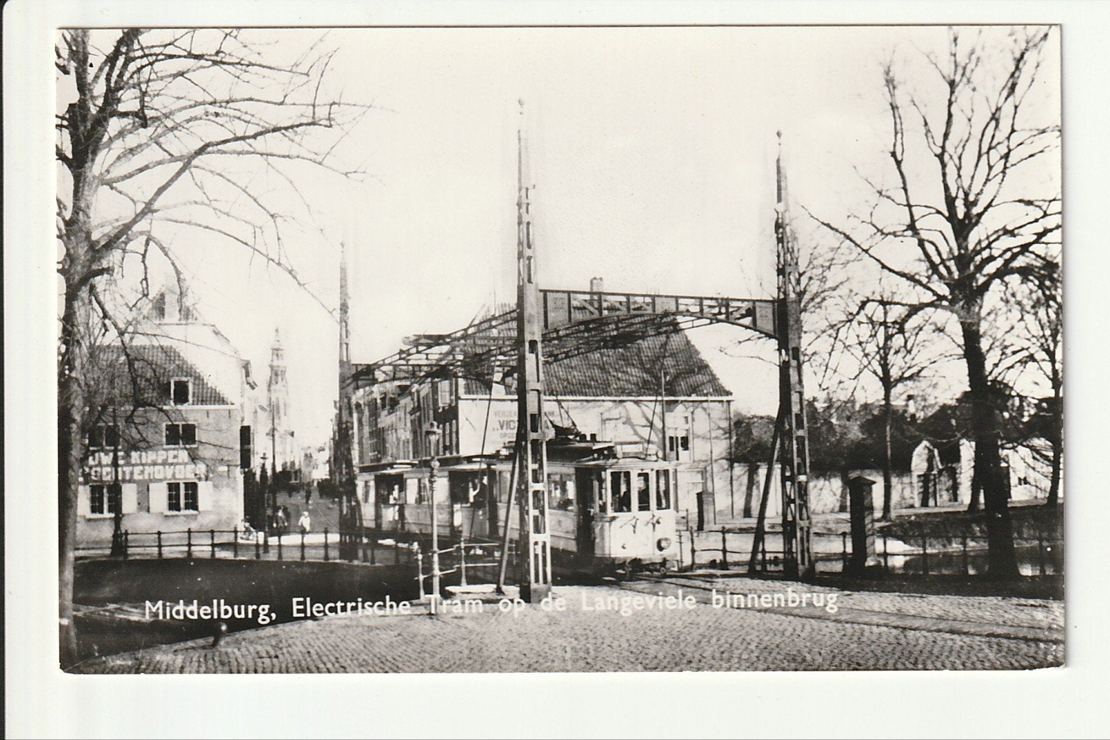 MIDDELBURG ELECTR. TRAM TWEE RIJTUIGEN LANGEVIELE BINNENBRUG, Ophalen of Verzenden, 1940 tot 1960, Ongelopen, Zeeland