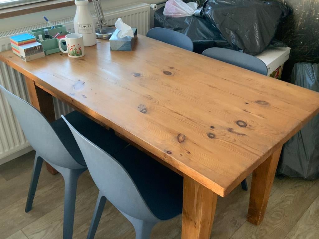 Antieke Franse grenen eettafel 1.40x75 cm, Ophalen