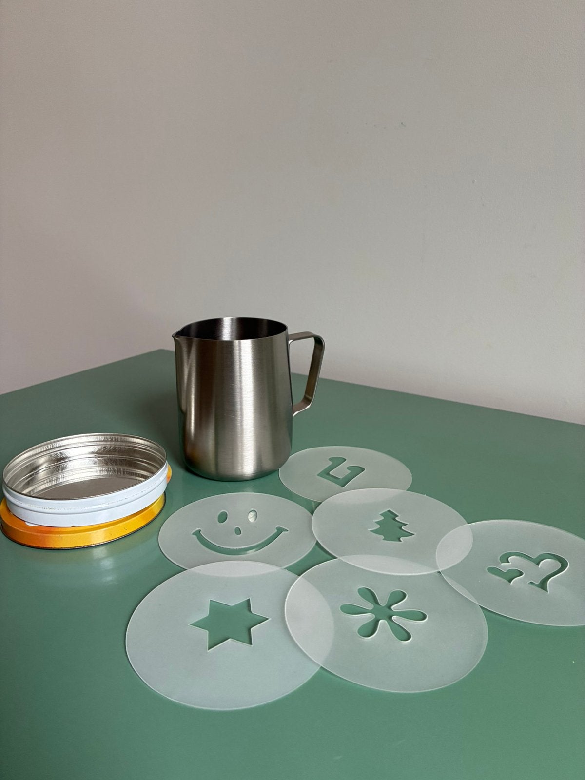 Barista kan Sage + sjablonen, Overige typen, Zilver, Ophalen of Verzenden, Zo goed als nieuw
