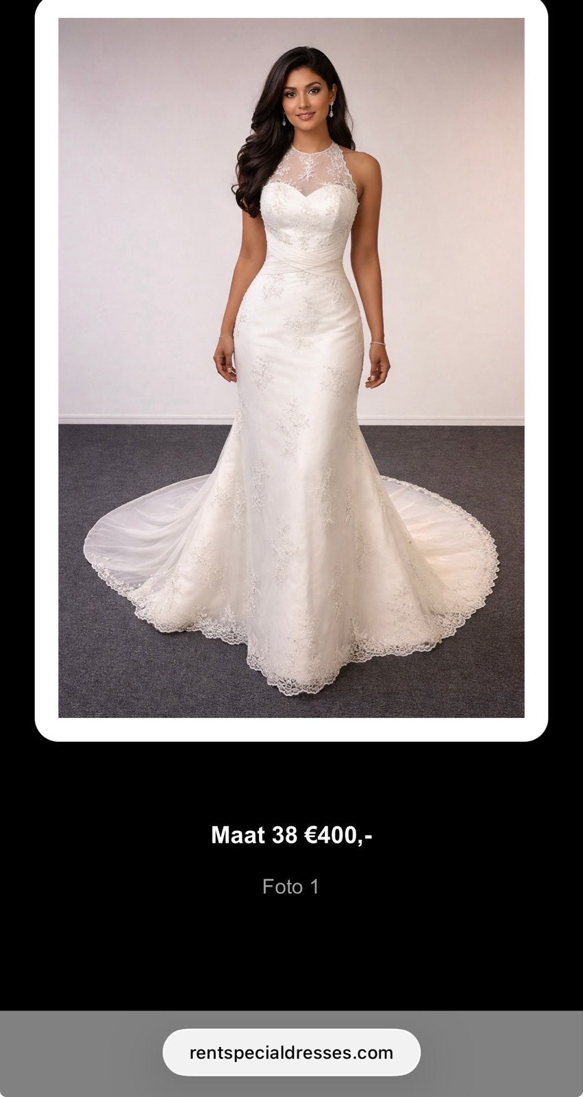 Elegante Trouwjurk Maat 38 - Zeemeermin Stijl, Kleding | Dames, Ophalen, Nieuw, Wit, Trouwjurk