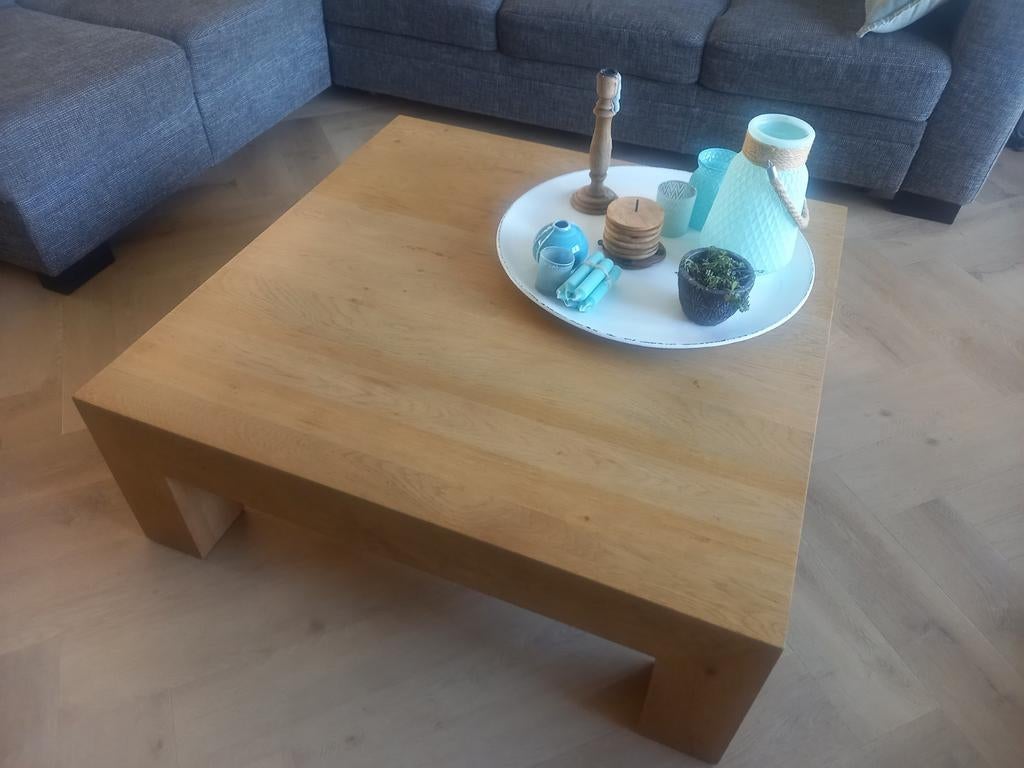 Salontafel naturel eiken, Ophalen, Zo goed als nieuw, Modern, 100 tot 150 cm