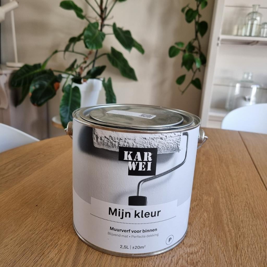 Karwei muurverf, poederroze, vol blik, Ophalen, Groen