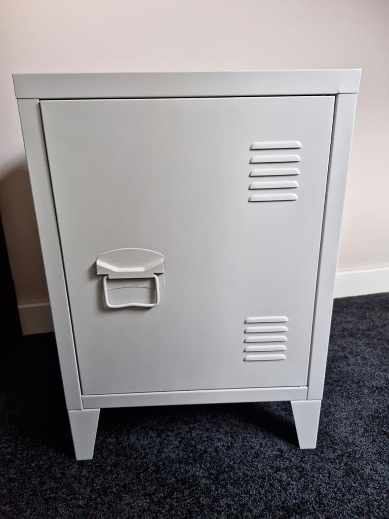 NOUS Living nachtkastje - metaal - grijs - lockerkastje, Ophalen, Minder dan 45 cm, Metaal of Aluminium, 55 tot 70 cm