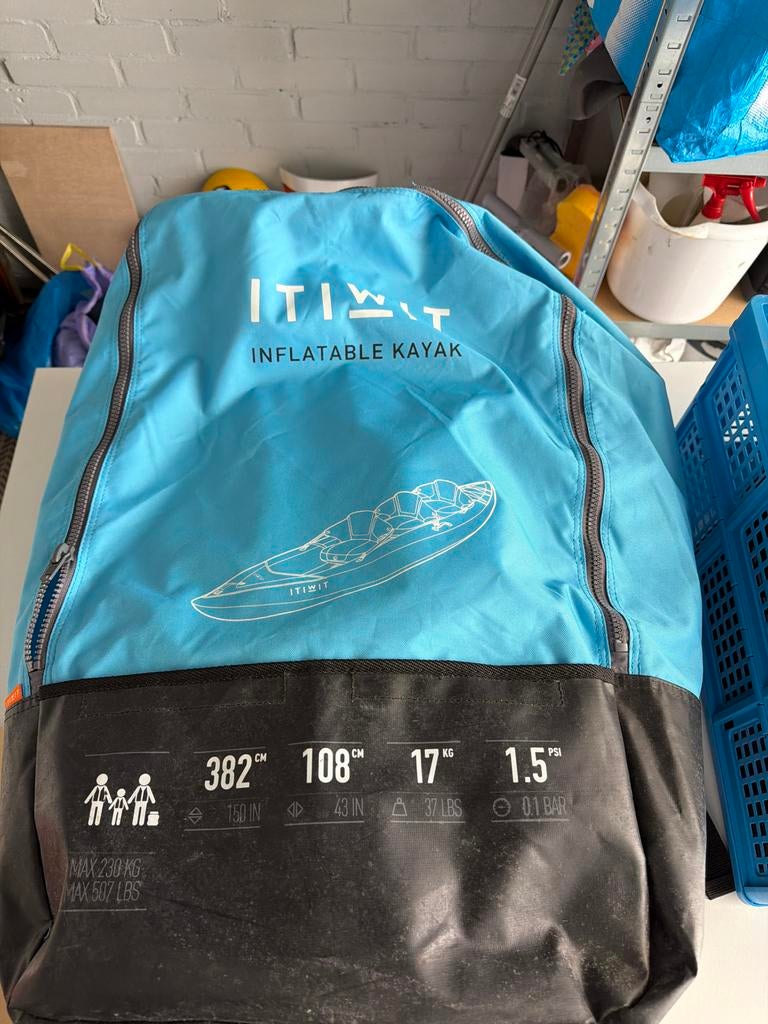 Itiwit opblaasbare kajak voor 2-3 personen, max 230 kg, Ophalen, Opblaasbaar, Zo goed als nieuw, 3-persoons of meer
