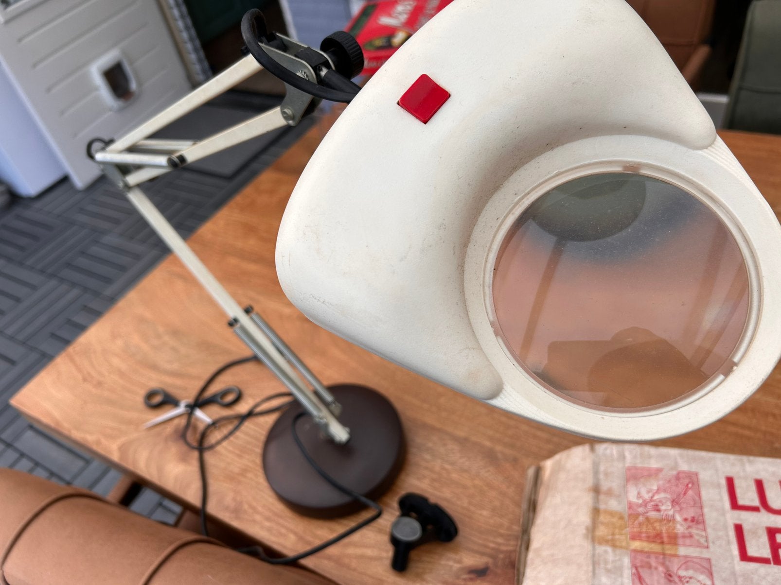 Vintage loeplamp, vergrootglas lamp, Ophalen, Zo goed als nieuw, Loeplamp
