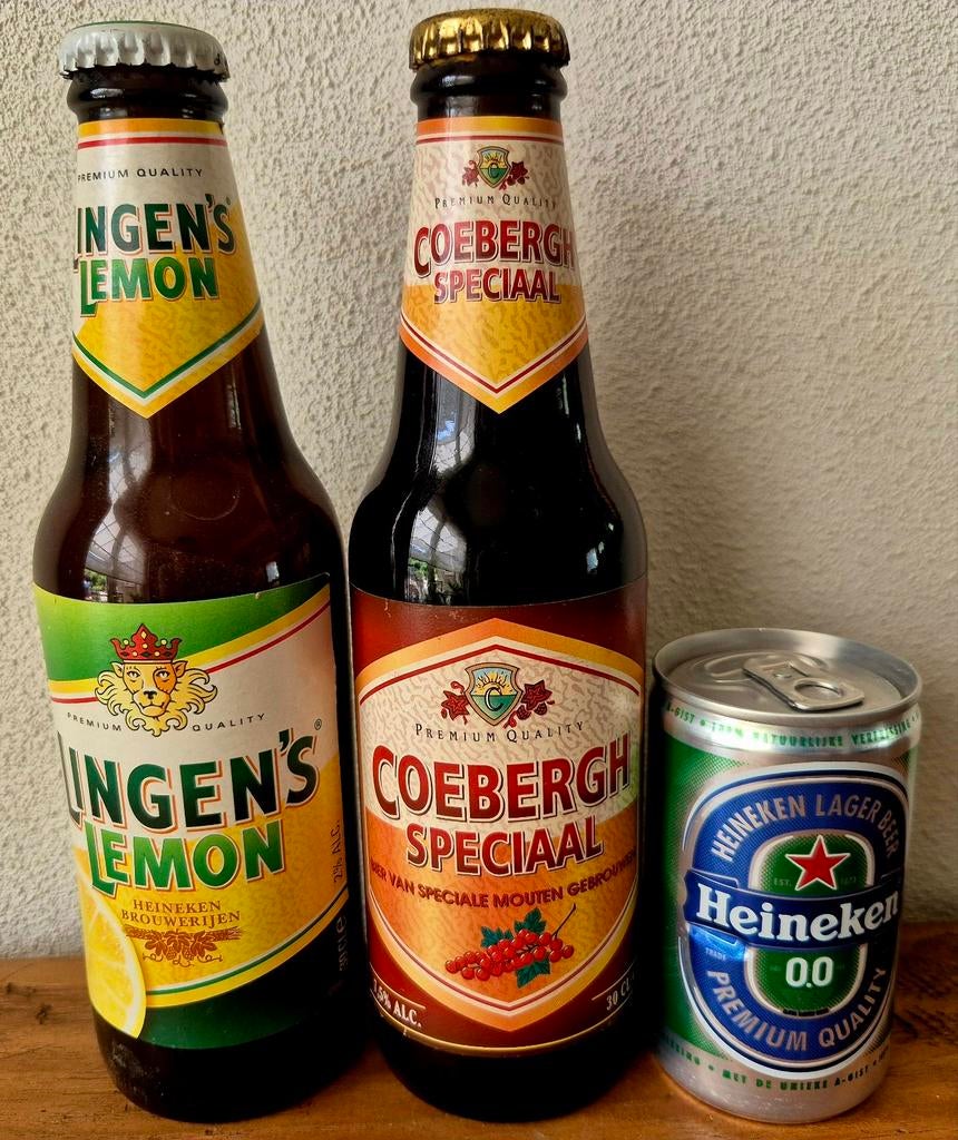 3x Fles HEINEKEN bier Lingen's Lemon, Coebergh Speciaal +0.0, Ophalen of Verzenden, Zo goed als nieuw, Flesje(s), Heineken
