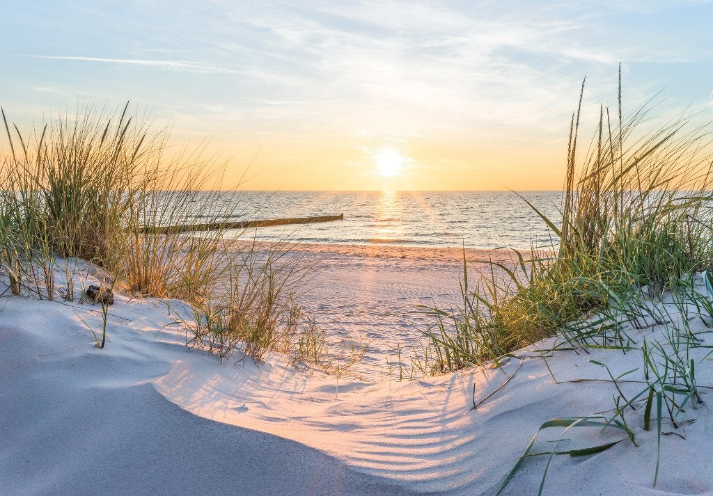 Strand behang Zonsondergang II, duinen, zee, Muurdeco4kids, Verzenden, Minder dan 10 m², Natuur, strand,