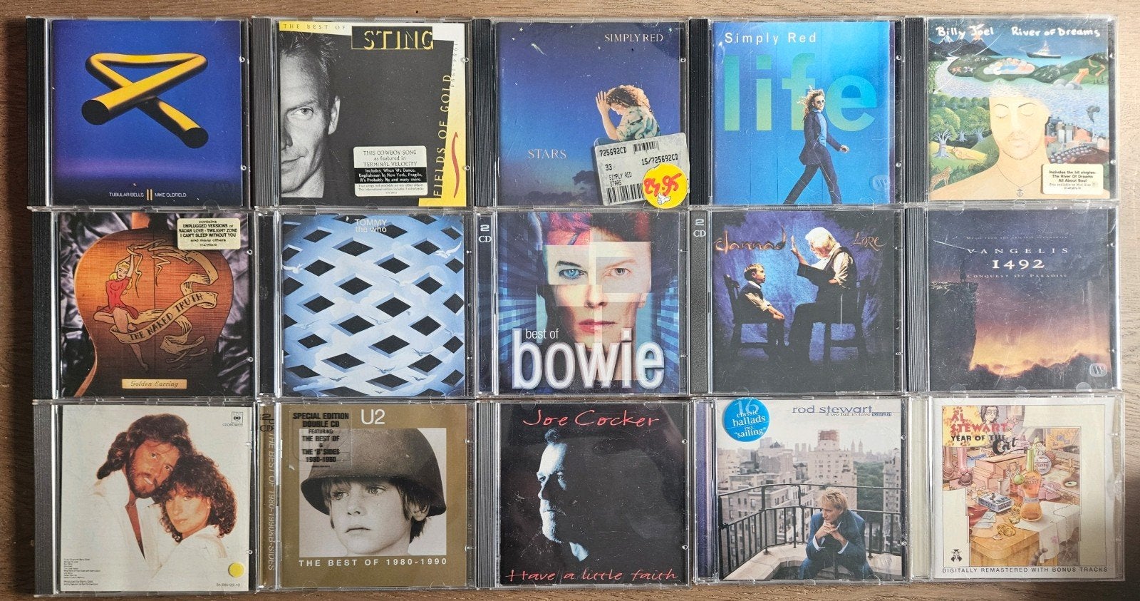 CD's: U2, Sting, Bowie, Simply Red, Billy Joel, Ophalen of Verzenden, Gebruikt, Pop, Album