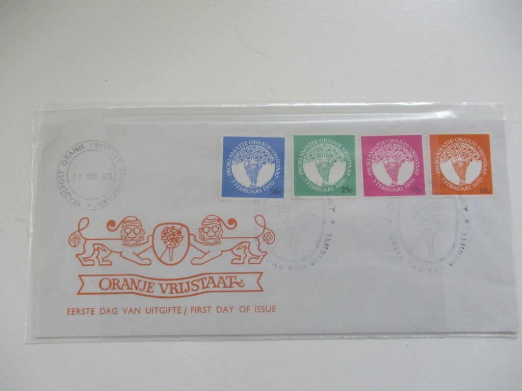 Oranje Vrijstaat Eerste Dag Uitgifte 1970, Postzegels en Munten, Verzenden, Onbeschreven, Rest van de wereld