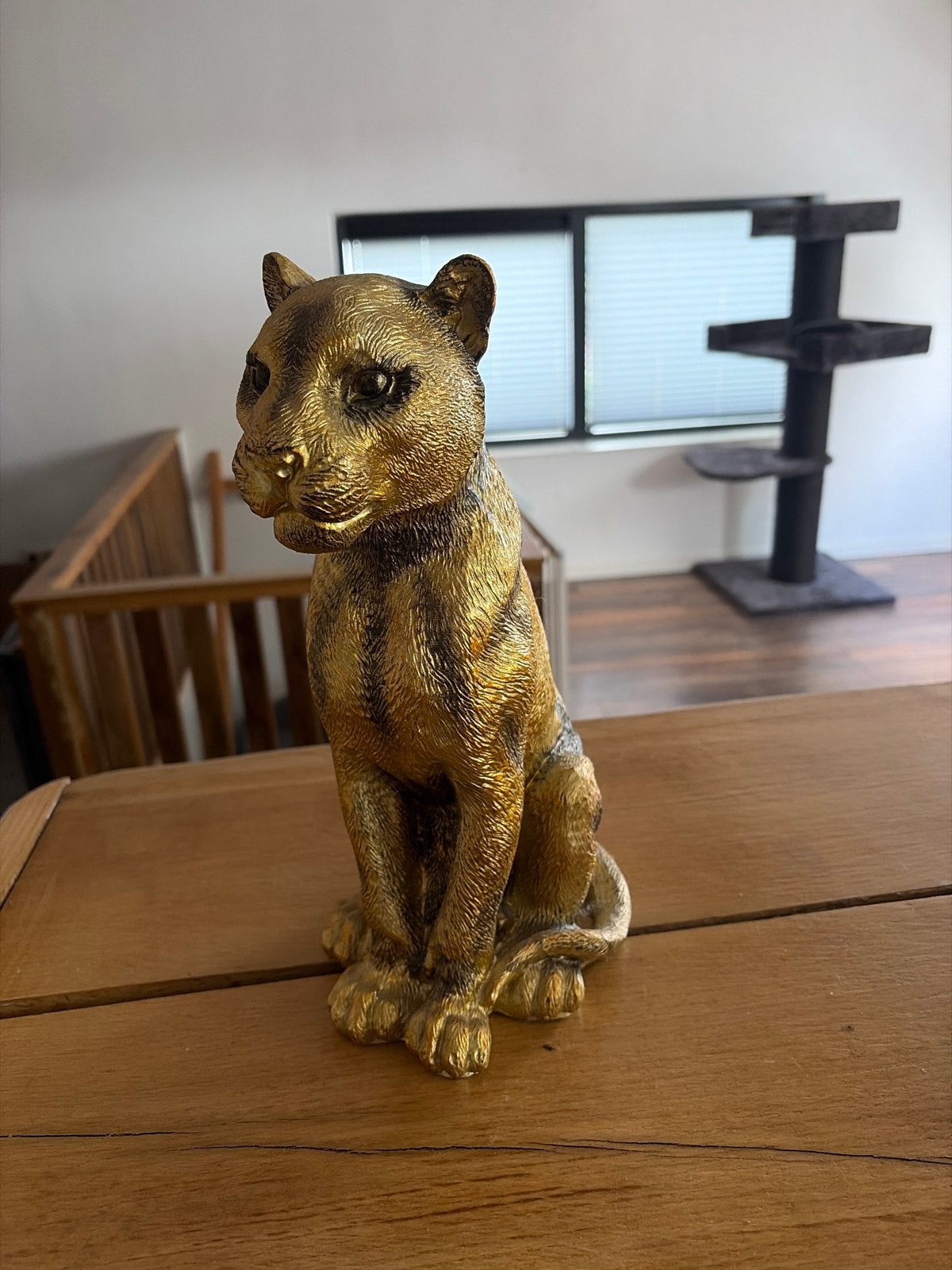 Gouden Panter Beeldje - Decoratief en Stijlvol, Ophalen, Overige materialen, Zo goed als nieuw, Goud