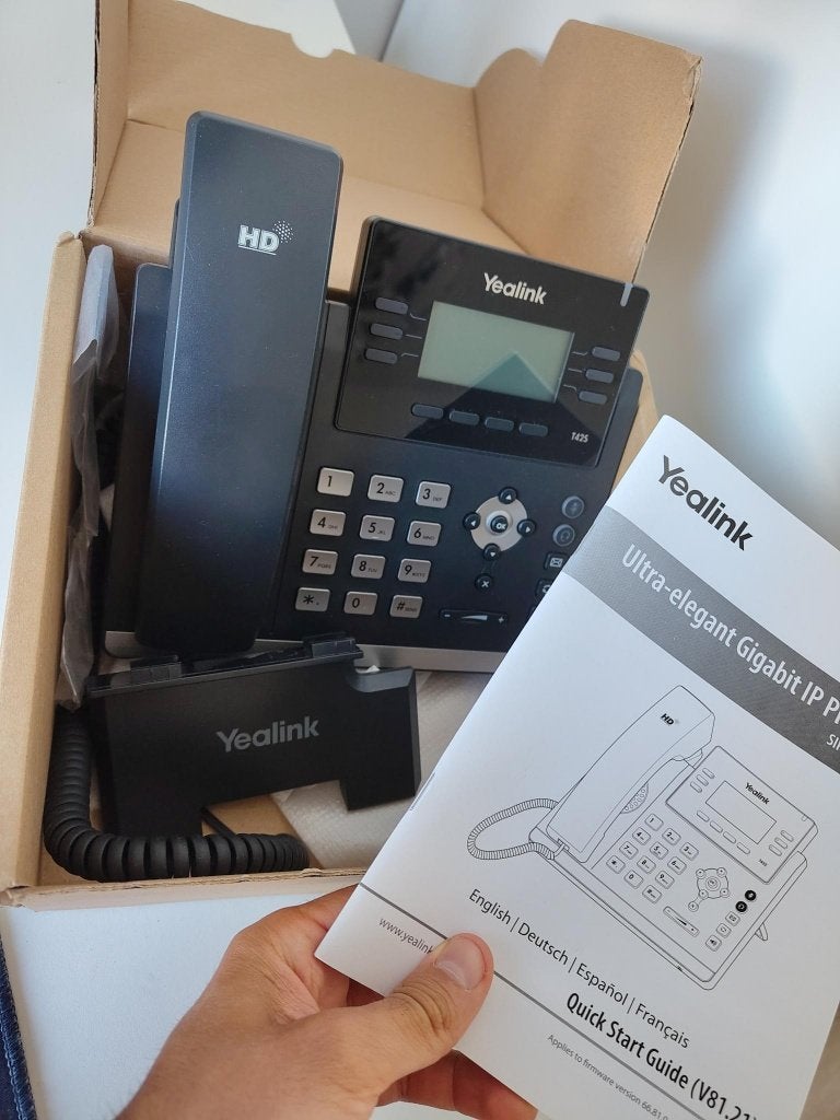Yealink SIP-T42S VoIP telefoon in doos, Telecommunicatie, Datacommunicatie en VoIP, Ophalen of Verzenden, Zo goed als nieuw, Telefoon