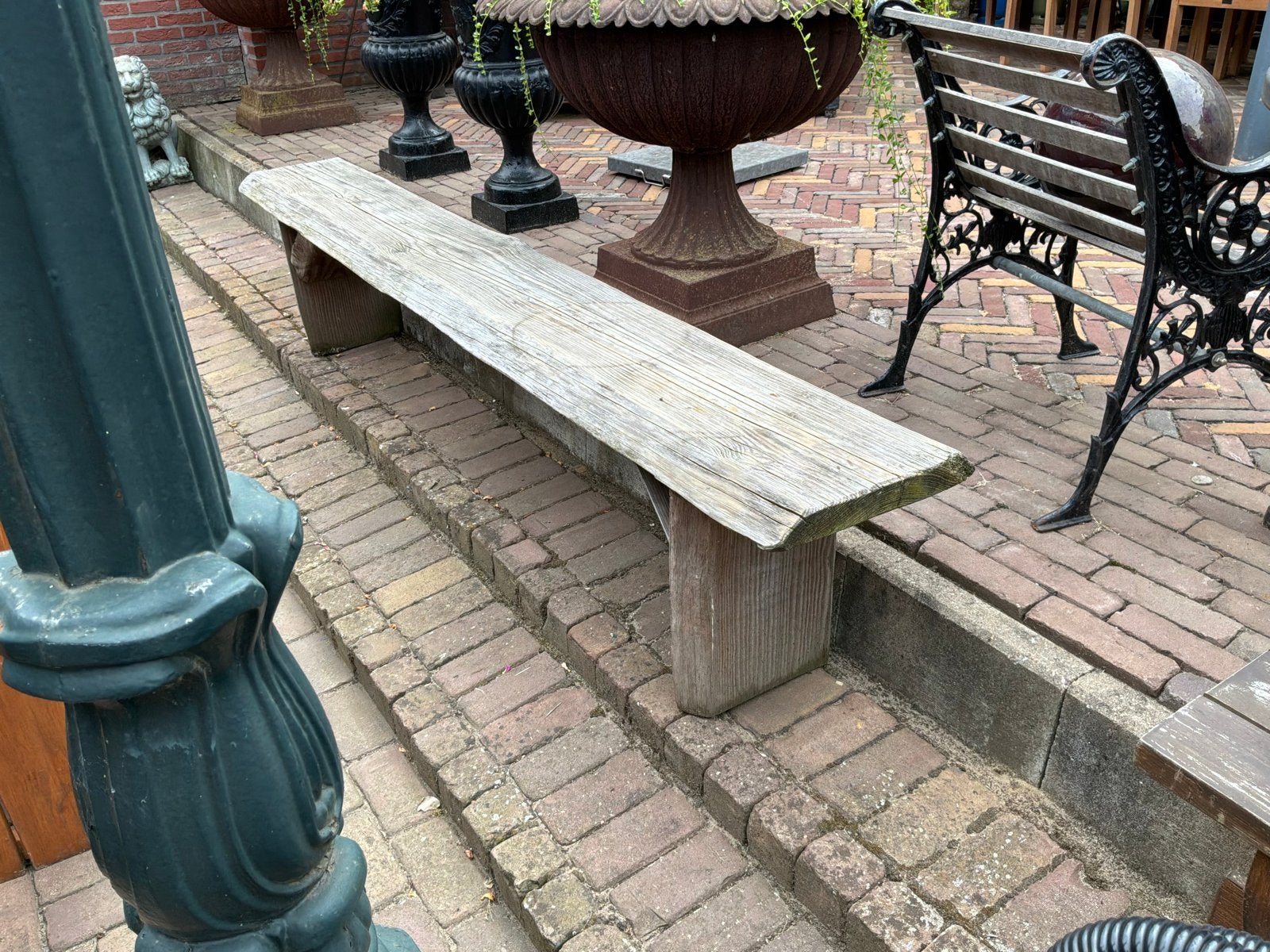 houten tuinbank -(boomstam), Tuin en Terras, Tuinbanken, Ophalen, Gebruikt, Hout