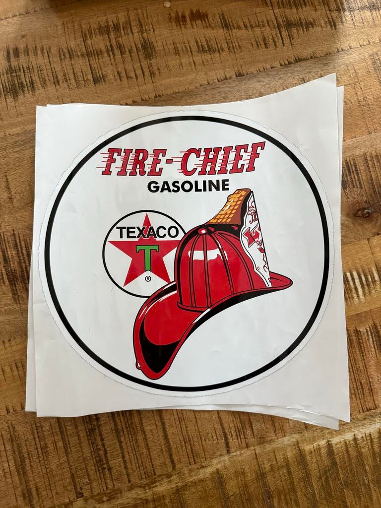 Benzinepomp decals stickers BP SUPER / Caltex / Fire Chief, Ophalen of Verzenden