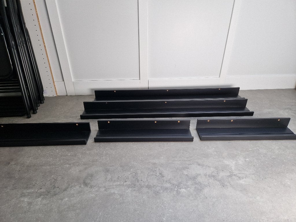 Zwarte wandplanken, Huis en Inrichting, Woonaccessoires | Wandplanken en Boekenplanken, Ophalen, Gebruikt
