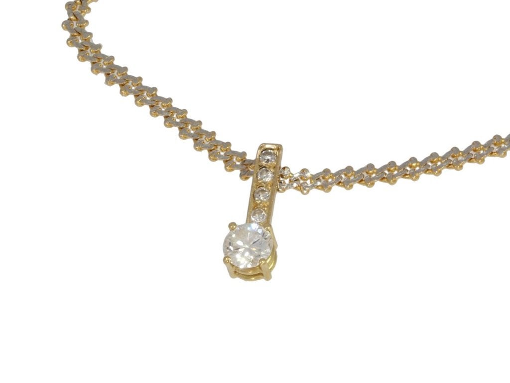 Grote diamant solitair 18k gouden ketting hanger briljant, Voordeelsieraden, Ophalen of Verzenden, Zo goed als nieuw, Met edelsteen