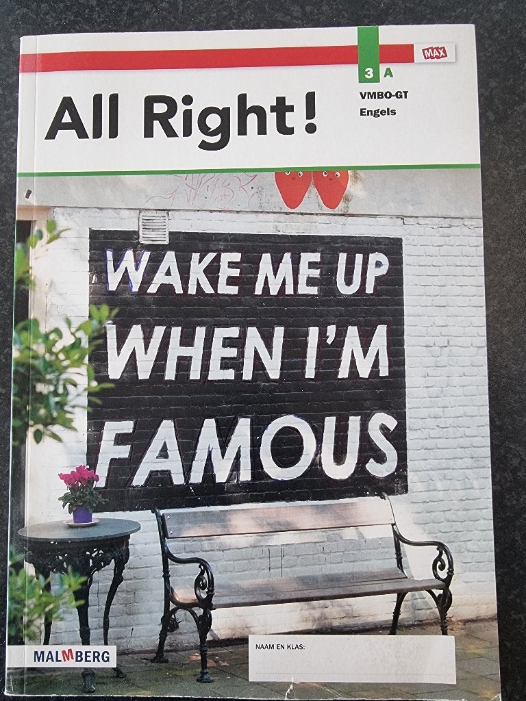 All Right! MAX 3 gt lwb, Boeken, Schoolboeken, Ophalen of Verzenden, Zo goed als nieuw, VMBO, Engels