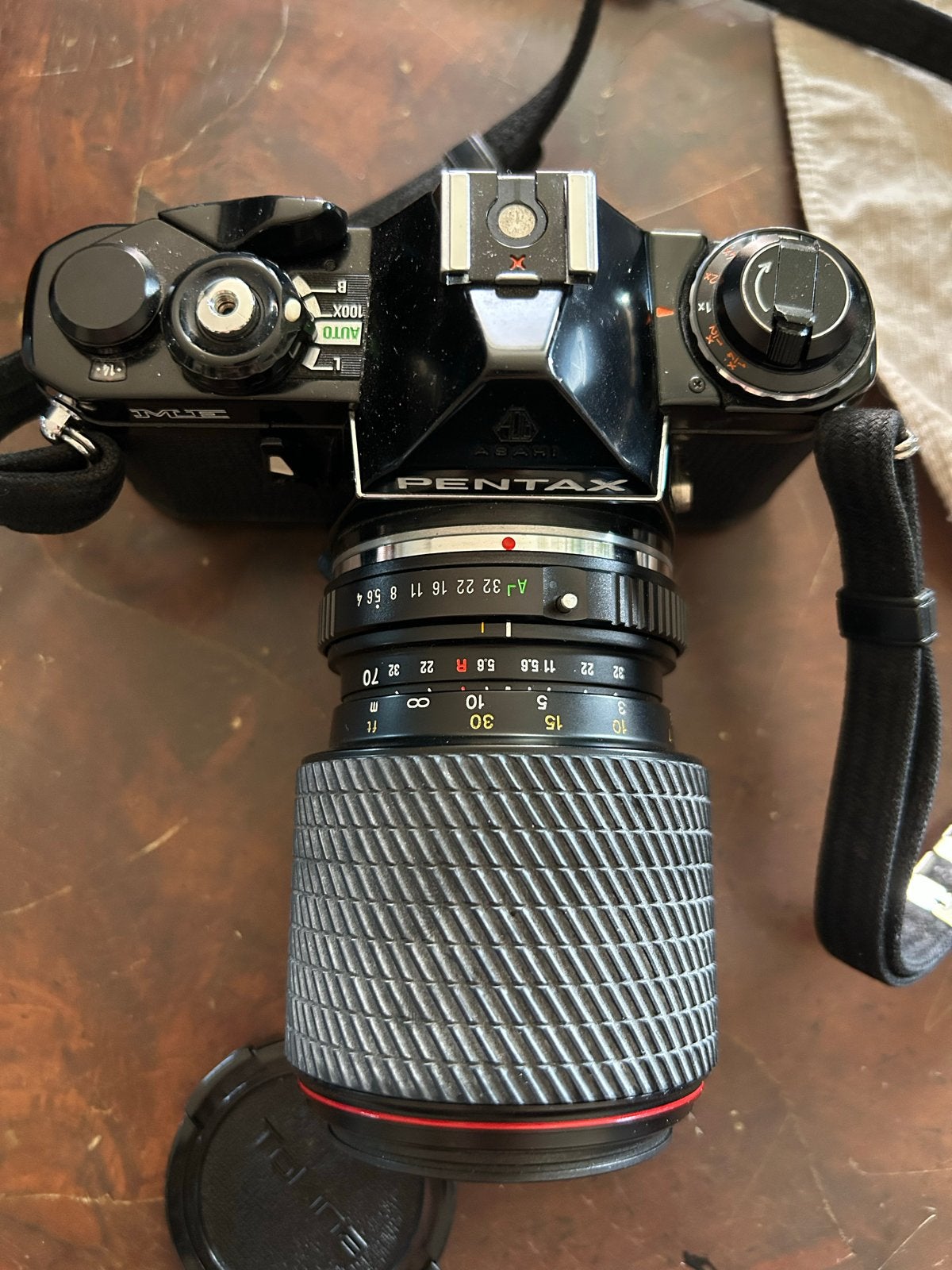 Pentax ME analoge camera met Tokina SD 70-210mm lens, Audio, Tv en Foto, Fotocamera's Analoog, Ophalen of Verzenden, Gebruikt