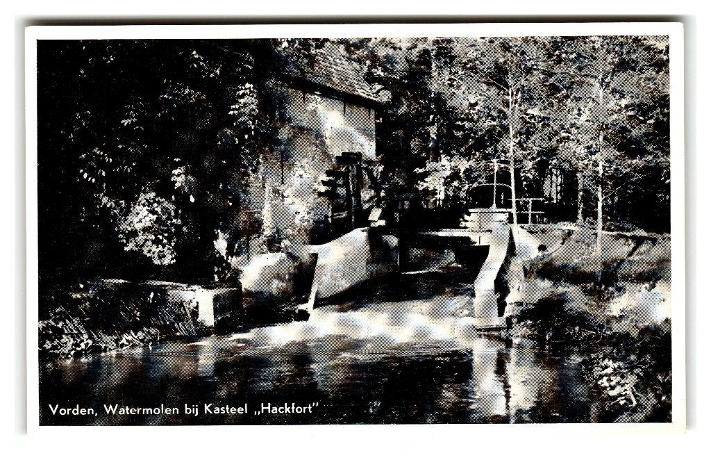 Vorden, Watermolen bij Kasteel "Hackfort", Verzenden, 1940 tot 1960, Ongelopen, Gelderland