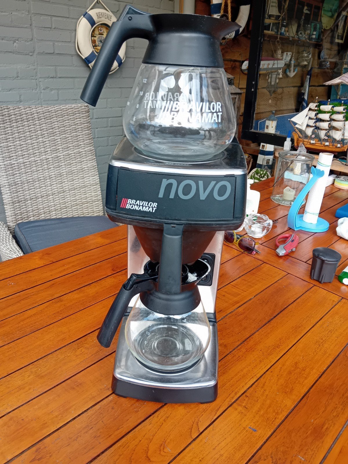 Bravilor Bonamat Novo Koffiezetapparaat met 2 kannen, Ophalen, Gebruikt, 10 kopjes of meer, Koffiemachine