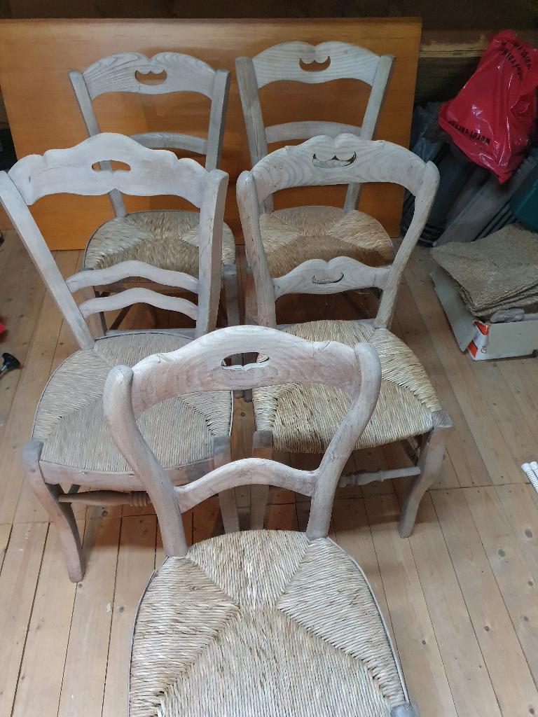 Antieke Franse caféstoelen +nieuwe biezen zitting. Kan af-, Huis en Inrichting, Stoelen, Ophalen, Gebruikt, Overige kleuren, Vijf, Zes of meer stoelen
