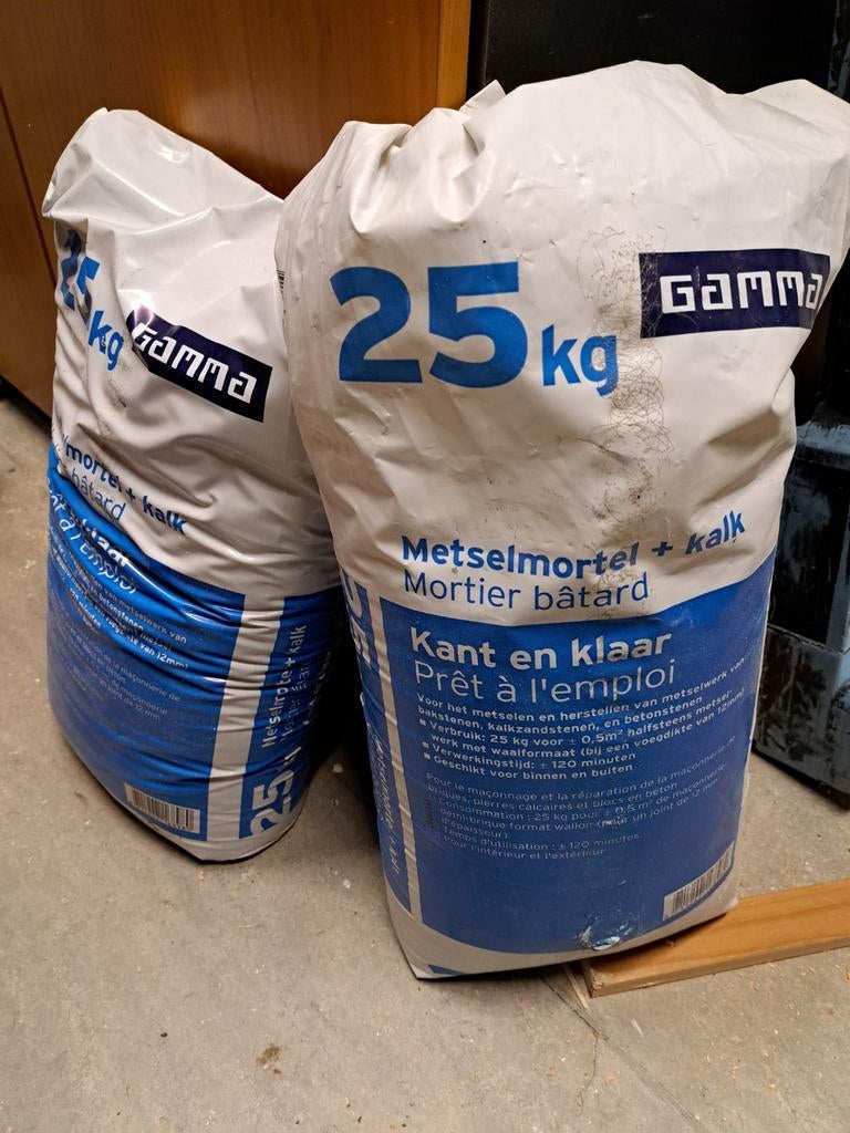 2 zakken Gamma metselmortel + kalk 25 kg, Ophalen, Nieuw, Overige typen