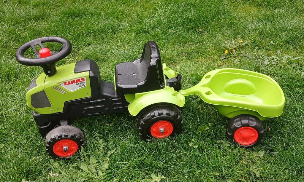Falk Looptrekker Claas Axos 310 met aanhanger, Ophalen of Verzenden, Zo goed als nieuw